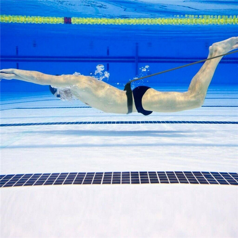 Cintura Di Addestramento Da Nuoto Da Nuoto Con Bungee Bande Di Resistenza Alla Cintura Di Nuoto - Nero