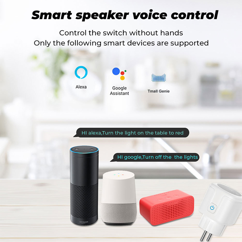 Smart Plug Amazon Alexa Google Assistant 16a / 20a WiFi Socket - Enchufe Blanco / EU / 16A