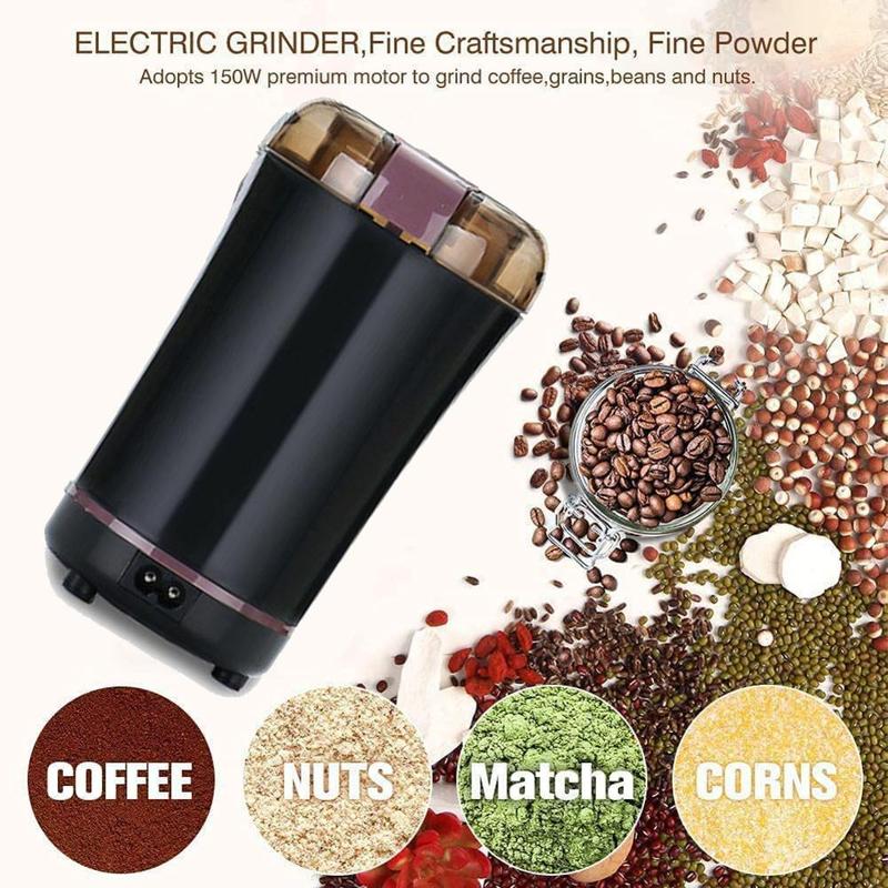 Electric Coffee Grinder Herb Spice Blender Coffee Bean Espresso Grinder (FDA Certified) - Purple/EU Plug