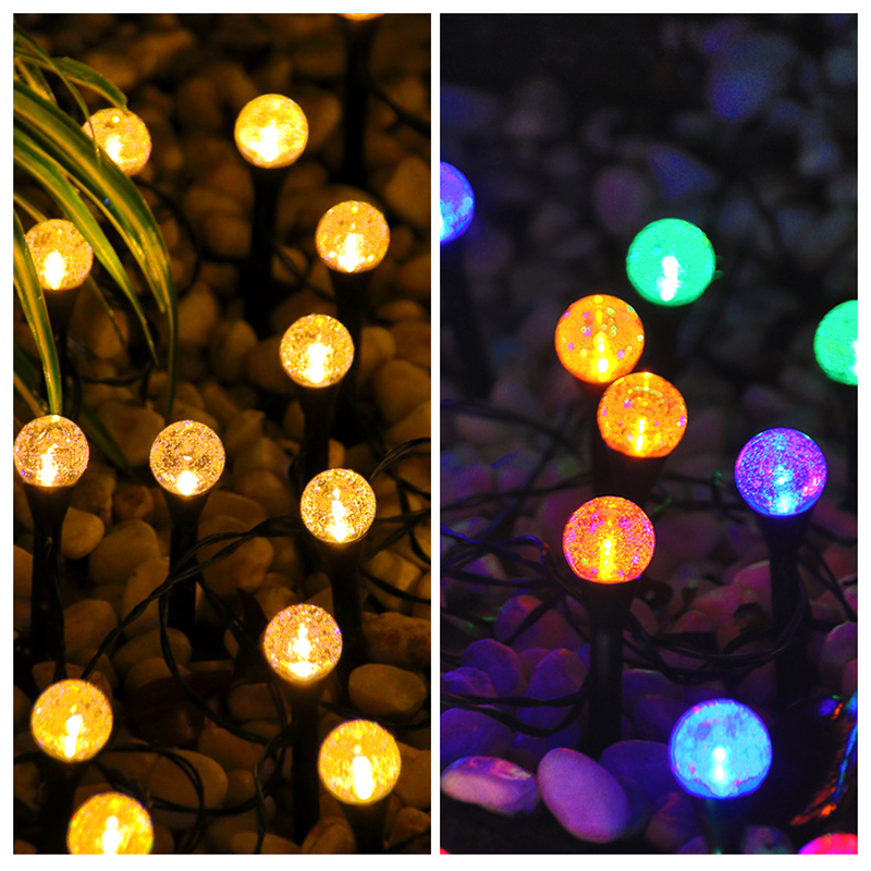 Solar Garden Light Bubble Ball Ball Light Light Lample Per Decorazioni Per il Cortile Domestico - 20 in 1 / Luce Colorata