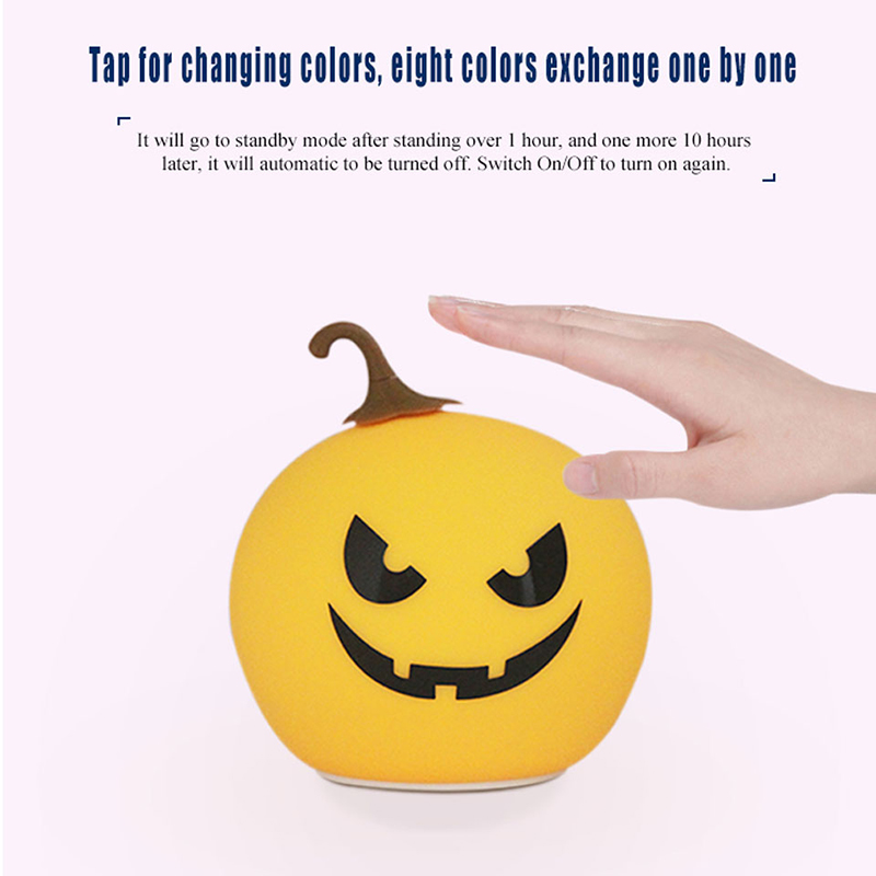 Lampada da Tavolo di Zucca di Halloween Silicone Jack Portatile O Lanterna Per Barra da Festa di Halloween - Arancia