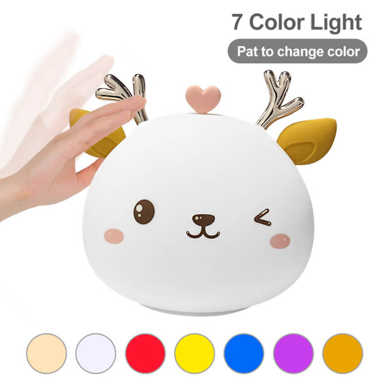 Silicone Night Light Children Lámpara de Dormitorio Color Que Cambia la Luz Del Vivero Para Niños Pequeños