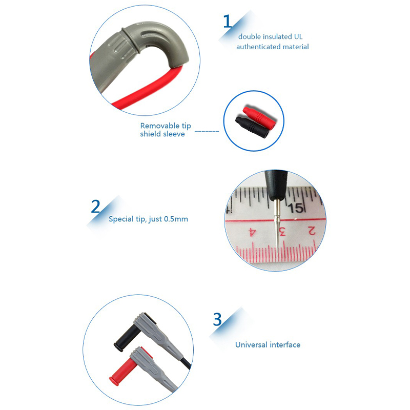 2 Piezas de Prueba Multiméertas Universales de la Prueba de la Punta de Aguja Sondeo de la Punta de Aguja Accesorio Eléctrico
