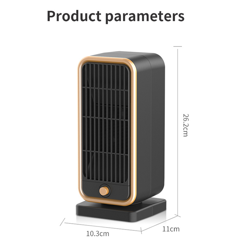 Calentador Eléctrico PTC PTC Cerámica Calefacción Rápida Calentador Pequeño Para el Dormitorio Uso Interior de la Oficina - Negro / Enchufe de la ue