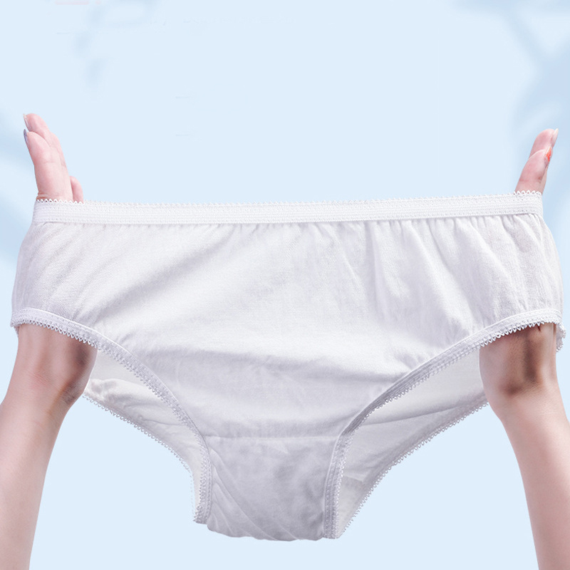 5pcs Gestantes Mulheres Pós -parto Descartáveis ​​calcinhas de Maternidade - Branco / L